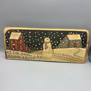 Simplier Times wooden carved winter decor